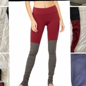 ALO goddess leggings- black and red